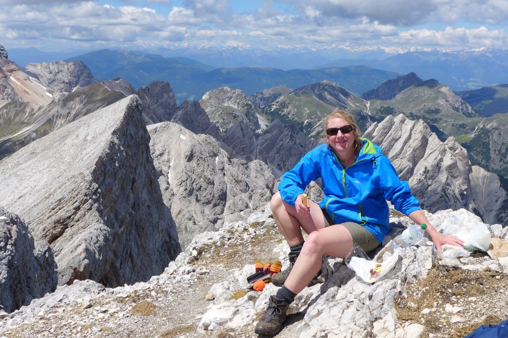 woman on mountain range